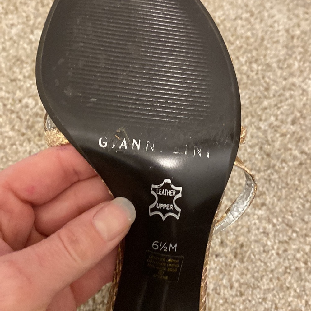 Gianni bini shimmer snakeskin sandals. Size 6.5 - Picture 10 of 10